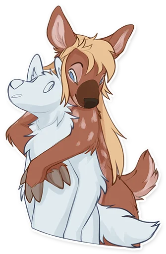 Sticker: hugging a blank character (ych style) from behind