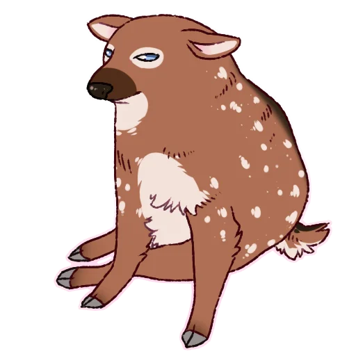 Sticker: looking like cheems, silly and dumb