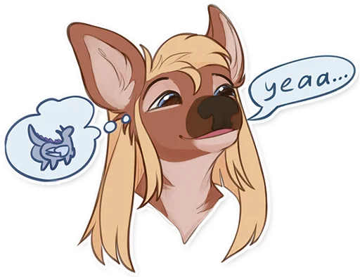 Sticker: looking blankly and agreeing with what's said, while thinking about zephyr's butt