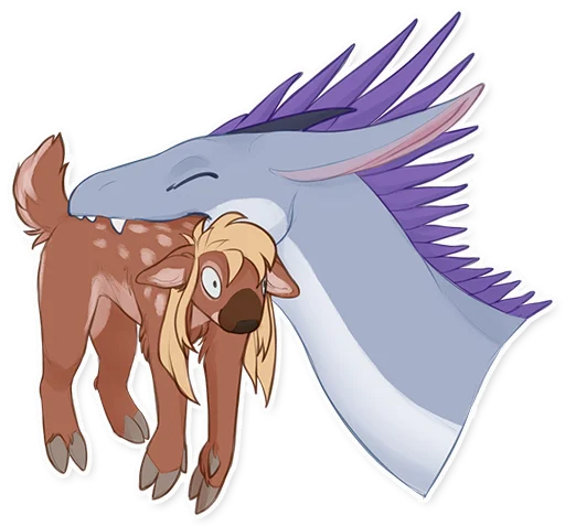 Sticker: being carried in the mouth of zephyr