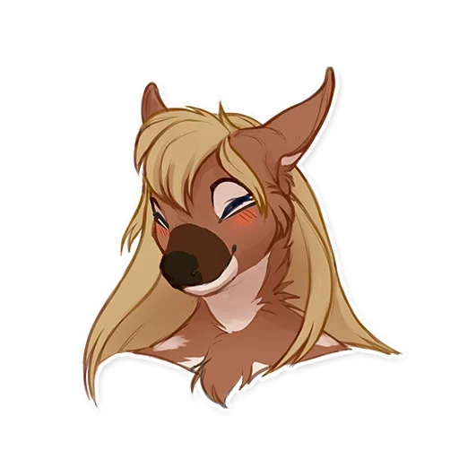 Sticker: smiling and blushing