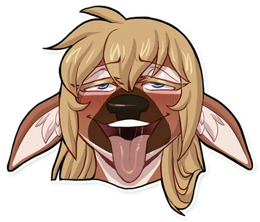 Sticker: huffy, with tongue out