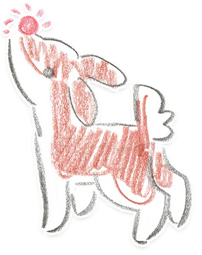 Sticker: a cute little deer, with a glowing red nose
