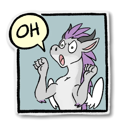 Sticker: Zephyr saying 'Oh', as from the 'That's kind of hot' meme