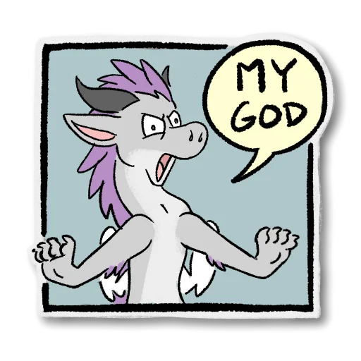 Sticker: Zephyr saying 'My god', as from the 'That's kind of hot' meme