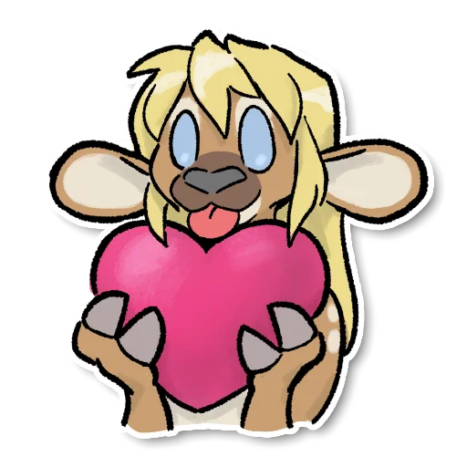Sticker: Spangle holding a large heart